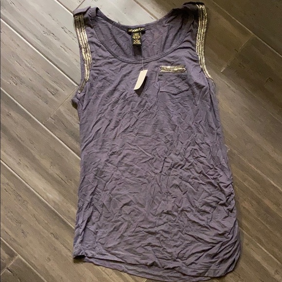 Wet Seal Tops - Wet Seal grey beaded tank top new with tags large